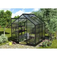 Vitavia Vitavia, Aktionsangebot (inkl. 100 Euro Zubehör): Gewächshaus "Apollo 3800", schwarz, 3,8 m², 4 mm HKP