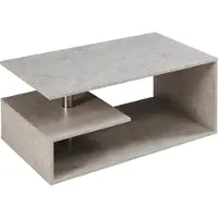 En.casa Couchtisch 'Haarlem' Wohnzimmertisch 90 x 50 x 41 cm Betonoptik, hell