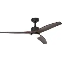 QAZQA Smarter Deckenventilator schwarz mit Holzprint 132cm inkl. LED Dimmbar mit Fernbedienung - Joly