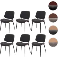 Mendler 6er-Set Esszimmerstuhl HWC-O44, Küchenstuhl Stuhl, Bugholz Stoff (370g/m²) Walnuss-Optik, dunkelgrau