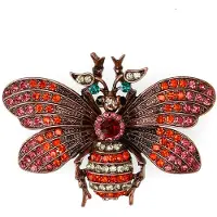 Manfield Rote Schmetterlings-Brosche | Größe Onesize