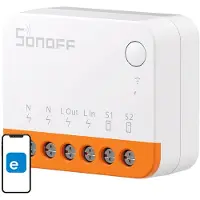 Sonoff MINIR4 WiFi Smart Schalter 2 Wege - Wlan Lichtschalter mit Timing-Funktion, Relay Split Mode, 2.4G WiFi, Funktioniert mit Alexa, Google Home As