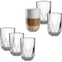 Leonardo Latte-Macchiato-Glas "GOCCE, 380 ml, 6er-Set", (Set, 6 tlg.), 3. Variante, mit Tropfenrelief