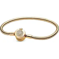 Pandora Signature Moments Sparkling Crown Snake Chain Bracelet 569046C01