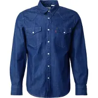 Levi's für Herren. 85744-0000 Barstow navy standard fit Hemd (M), Blau, Lässig, Baumwolle, Denim, Langarm