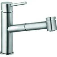 Kludi STEEL Spültisch-Einhandmischer DN 15 mit herausziehbarer Geschirrbrause / Armatur / Küchenarmatur