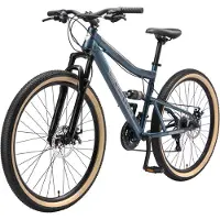 Bikestar Fully Mountainbike 27,5 Zoll | 17 Zoll Rahmen, 21 Gang Shimano Schaltung, Scheibenbremse | Blau