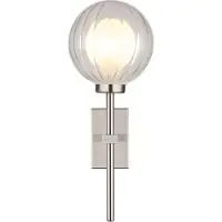 Globo Lighting Wandleuchte Metall Nickel matt, Glaskugel klar, Glaskugel satiniert, Richtung Lichtschein: aufwärts, IP44, BxH: 100x260mm, AL: 141mm, DM Innenglas: 6 cm, exkl. 1x G9 LED 10W 230V