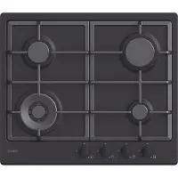 Candy Idea CHG6BFB4WB, Schwarz, Integriert, 60 cm, Gaskochfeld, Edelstahl, 4 Zone(n)
