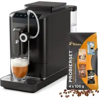 Tchibo Kaffeevollautomat Esperto2 Milk mit One-Touch Milchfunktion und 2-Tassen-Funktion für Espresso, Caffè Crema, Capuccino und Milchschaum, Granite Black
