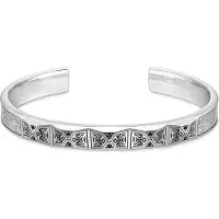 Thomas Sabo Armreif Facettiertes Design mit Schwarzen Steinen Silber