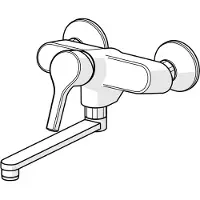 Hansa Spültisch-Wandeinhebelmischer HANSAPALENO schwenkbar, Ausladung 284mm, chrom