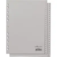 Durable Kunststoffregister, A4 hoch, Zahlen 1-52, grau