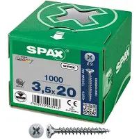 Spax Wirox Z2 3.5x20 Mm Senkkopfschraube Mit Kreuzschlitz 1000 Einheiten