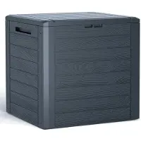 Prosperplast Aufbewahrungsbox für Garten WOODEBOX - anthrazit 140 Liter