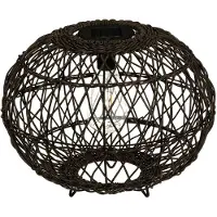Atmosphera Rattanlampe mit Solarpanel 31 cm in Schwarz