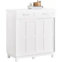 SoBuy FSB84-W Schuhschrank Buffet Küchenschrank Sideboard Wohnzimmerschrank Aufbewahrungsschrank Kommode Weiß