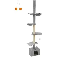 Feandrea Kratzbaum deckenhoch 231-291 cm höhenverstellbar hellgrau PCT210G01