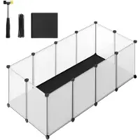 Songmics Modulares Spielzelt für Kleintiere, 125 x 63 x 42 cm, mit herausnehmbarer wasserdichter Matte, Weiß