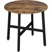 Vasagle Esstisch, 80 x 75 cm (Ø x H), runder Küchentisch, Industrie-Design, Vintagebraun