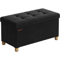 Songmics Sitzbank klappbar 38 x 76 x 40 cm mit Stauraum schwarz LSF016B11
