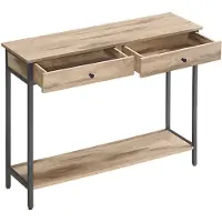 Vasagle Konsolentisch mit 2 Schubladen Industrie Design Stahlgestell