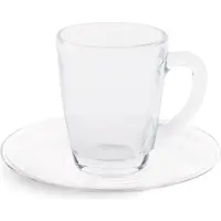 Excelsa Set Von 6 Espressotassen mit untertassen Florence 9 cl Glas Transparent