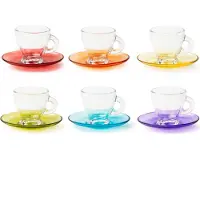 Excelsa set von 6 espressotassen mit untertassen Istanbul glas 9 cl bunt