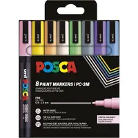 Posca Filzstifte - PC-3M - 8 st. - Pastellfarben - - One Size - Filzstifte