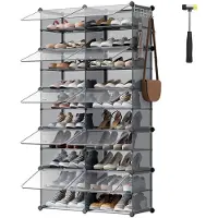 Songmics Schuhregal mit 10 Fächern 30 x 40 x 30 cm pro Fach schiefergrau LPC035G01