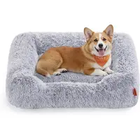 OEM Hundebett, Hundekissen, 91 x 68 x 18 cm, Hundemantel, Weicher Füllung, Hundesofa, Aufstehende Kanten, Abnehmbare und maschinell waschbare Hülle, Antislip, Grau PGW272G01