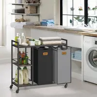 Hobby Hall Wäschekorb 2 Fächer, Wäschesammler 100 L, Wäschesortierer BLHB35311B02