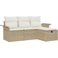 vidaXL Gartensofa-set 4 stk. Poly Rattan