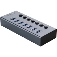 ORICO Bt2U3-7Ab 7X Usb-A 3.0 Hub Mit Schaltern - Grau