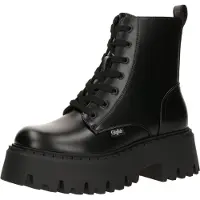 Buffalo Aspen Lace Up Damenschuhe Stiefel Reißverschluss Schnürstiefel Schwarz Freizeit