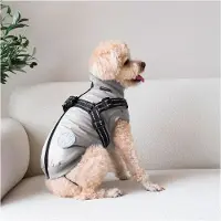 Nordic Paws - Dogcoat Thor with harness - Lightgrey - Small 35cm