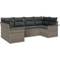 vidaXL Garten-Sofa-Set 6 Stk. Grau Poly Rattan