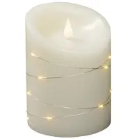 Konstsmide LED-Kerze Echtwachskerze, 10 cm x 14 cm, Cremeweiss