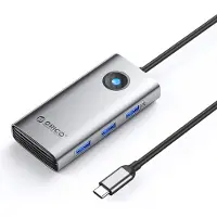 ORICO PW11-6P USB-C Hub-Dockingstation (3x USB-A 3.0 + 1x USB-C 2.0 + 1x HDMI) - Grau