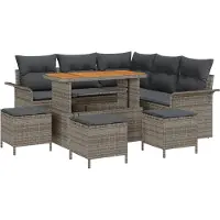 vidaXL Garten-Sofa-Set 9 stk. 8-Sitzanzahl Grau
