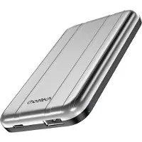 Choetech Mini Powerbank Induktiv Usb-A / Usb-C Geräumig 5000Mah Silber
