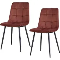 HTI Mesa Esszimmerstuhl aus braunem Samt, Sitzhöhe 49,5 cm, 44,5x53x86,5 cm (BxTxH)