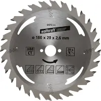 Wolfcraft 1 Kreissägeblatt HM, 28 Zähne ø180mm