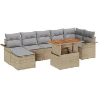vidaXL Garten-Sofa-Set 8 stk. Beige Poly Rattan