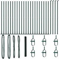 vidaXL Sechseckzaun mit Betonsockel 50 x 1,5 m PVC-beschichteter Stahl