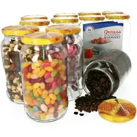 MamboCat 12er Set Rundglas 1062 ml Carino To 82 Deckel mit Honigwabe incl. Diamant Gelierzauber Rezeptheft