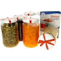 MamboCat 6er Set Rundglas 720 ml To 82 Schleifendekor Deckel incl. Diamant Gelierzauber Rezeptheft