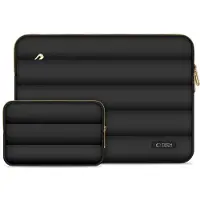 TechProtection Puffy Laptop Sleeve 15-16" with accessory pouch - Black