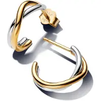 Pandora Organisch geformte tweekleurige offene Creolen