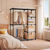 Songmics Kleiderschrank offen, Kleiderständer, Kleiderstange RYGB35024G02